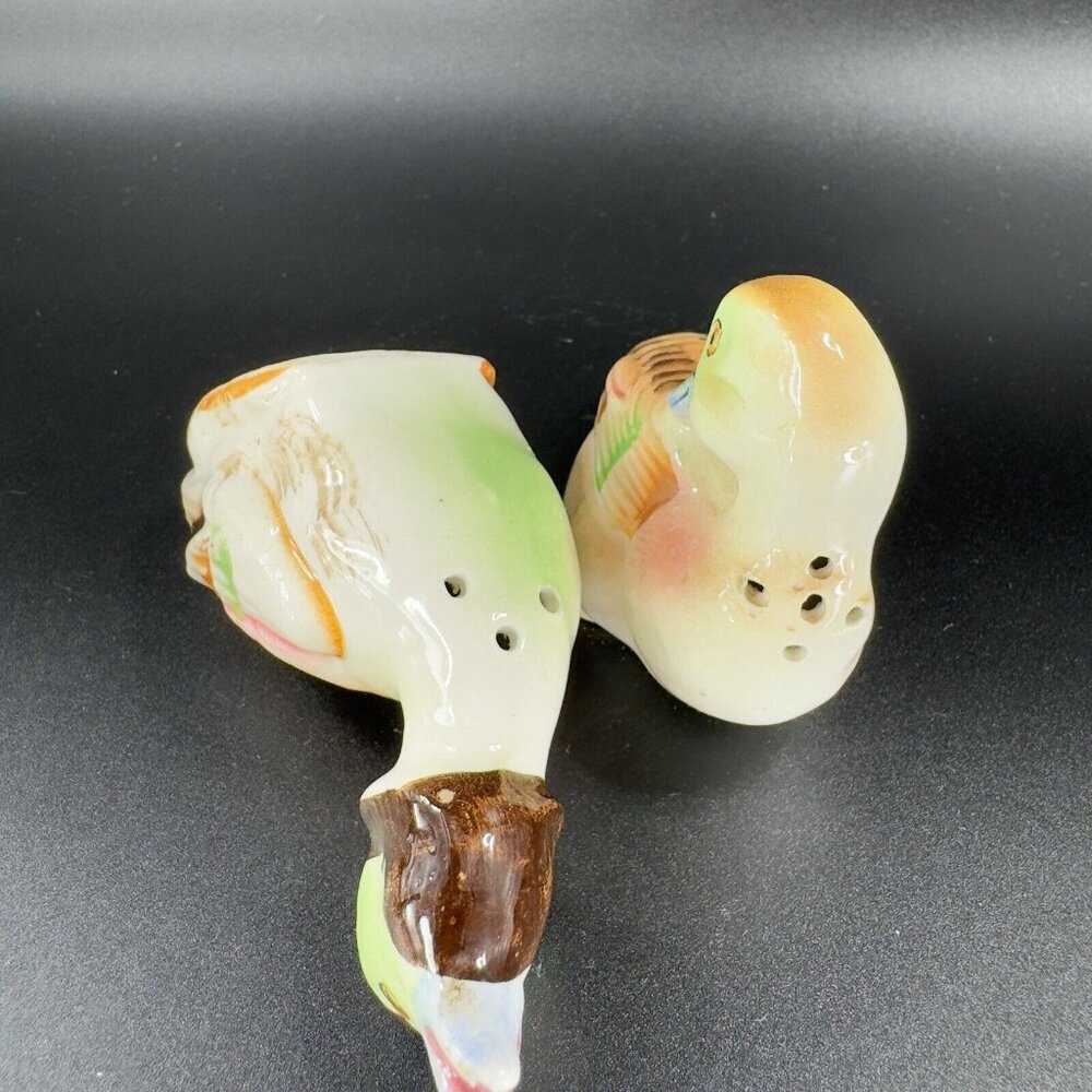 Vintage Ceramic Salt Pepper Shaker Set Ducks Birds Colorful Made Japan Shakers - Picture 8 of 9